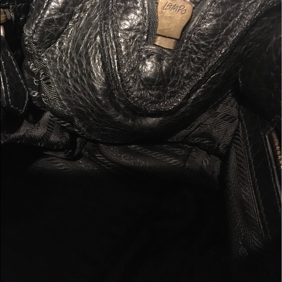 Prada Vitello Trimmed Tessuto Bowler Bag Satchel Shoulder Handbag - Picture 8 of 16